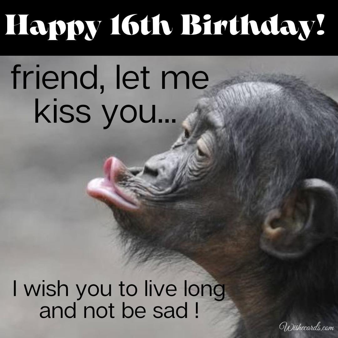 16th Birthday Wish Card for Friend