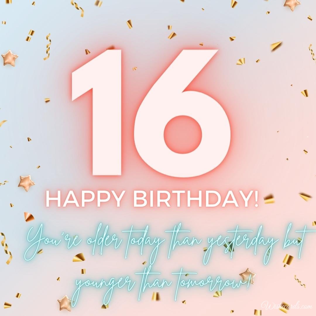 16th Birthday Wish Card