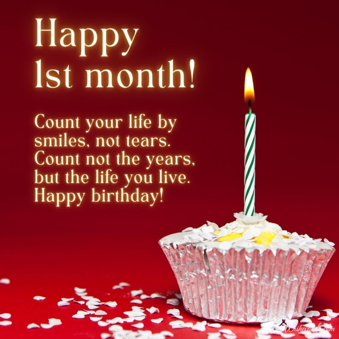 1st Month Birthday Wish Ecard