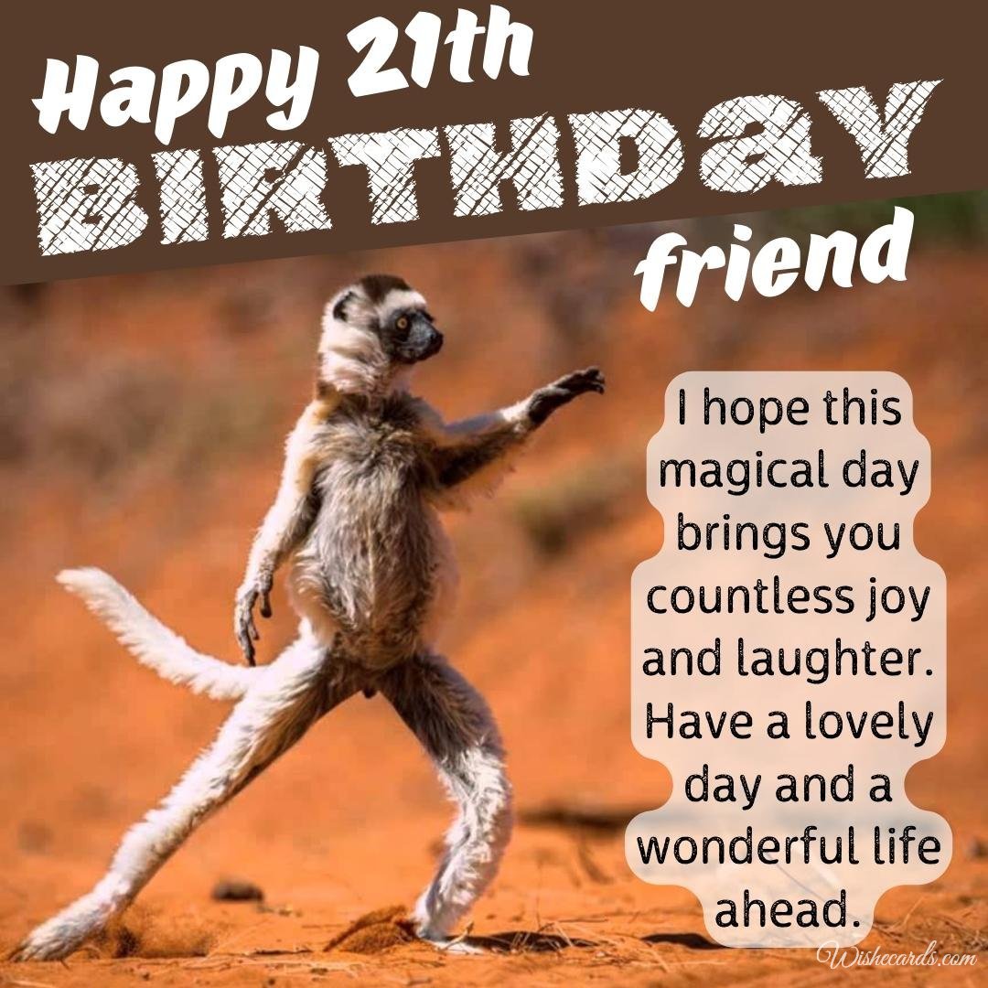 21st Birthday Wish Card for Friend