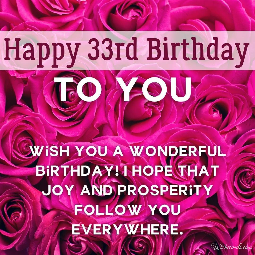 33rd Birthday Wish Ecard