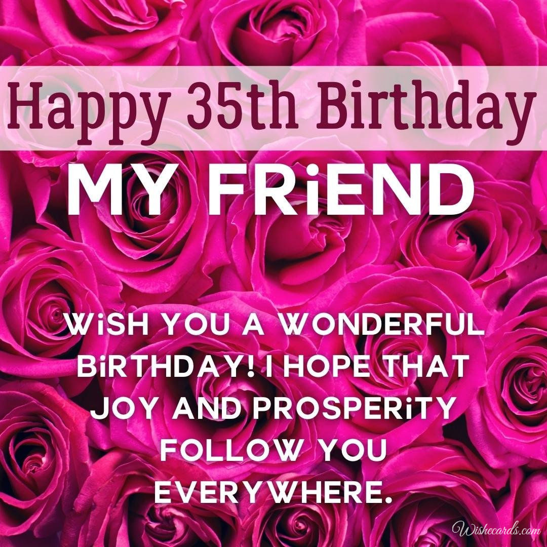 35th Birthday Wish Card for Friend