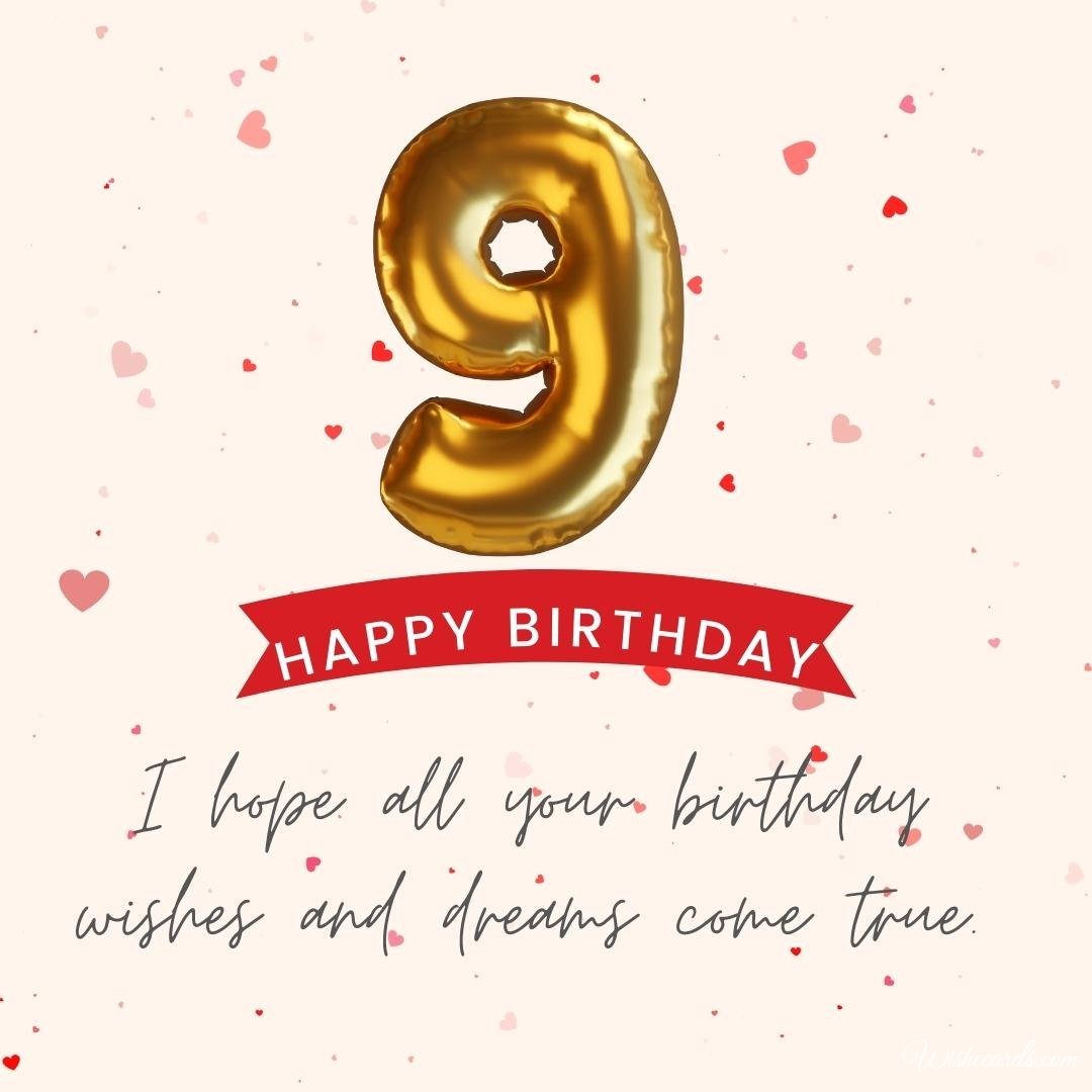 9th Birthday Wish Ecard