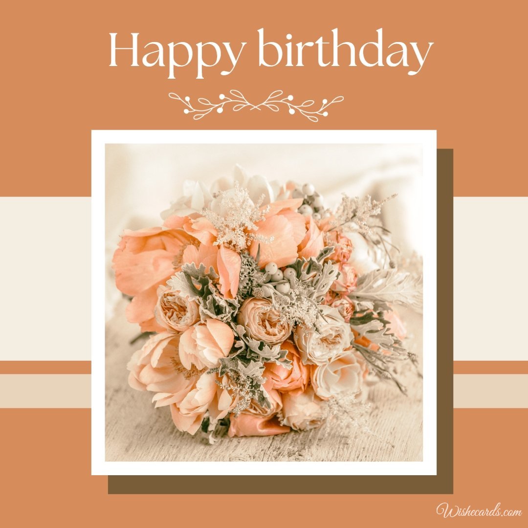 A Birthday Card with a Bouquet