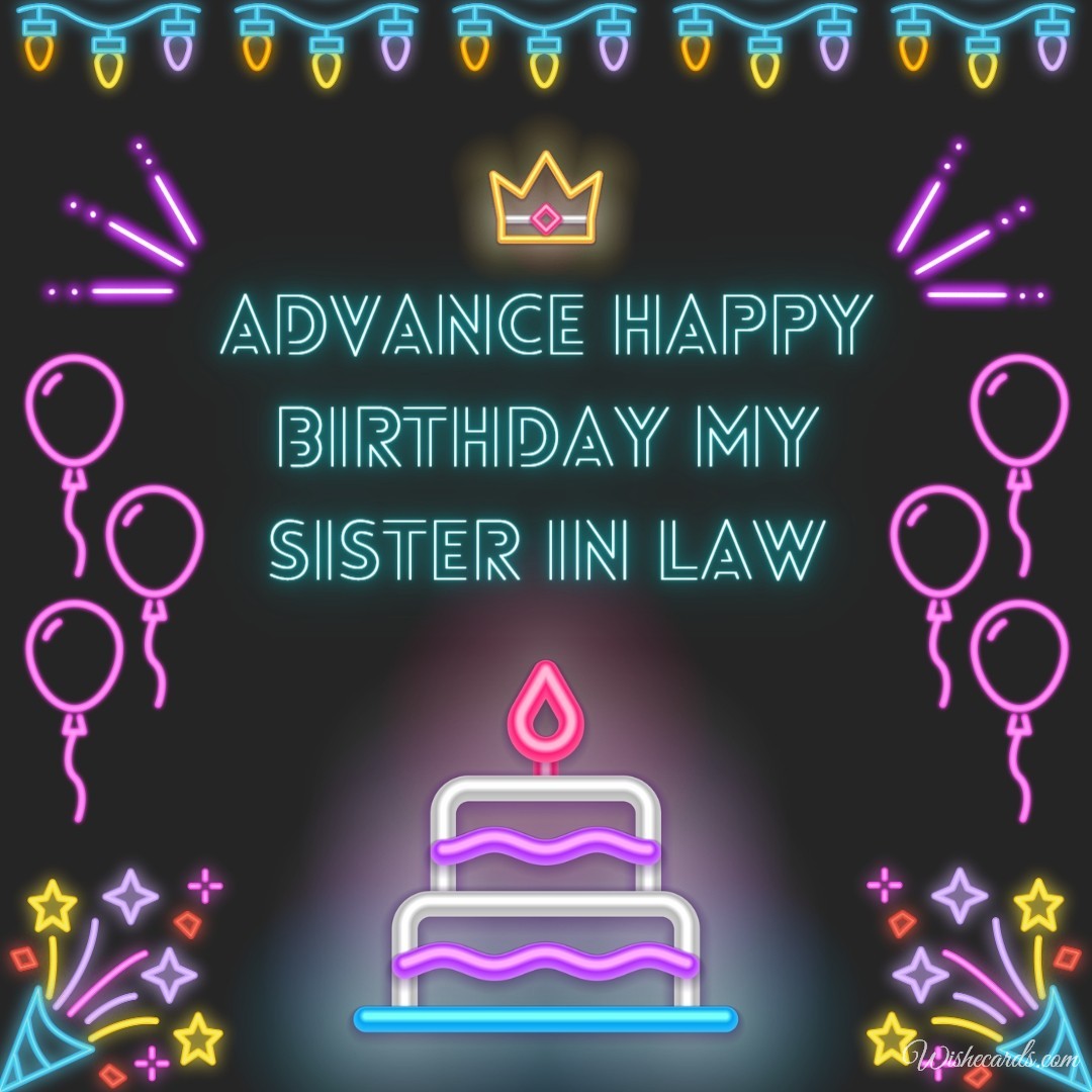 Advance Happy Birthday Sister in Law