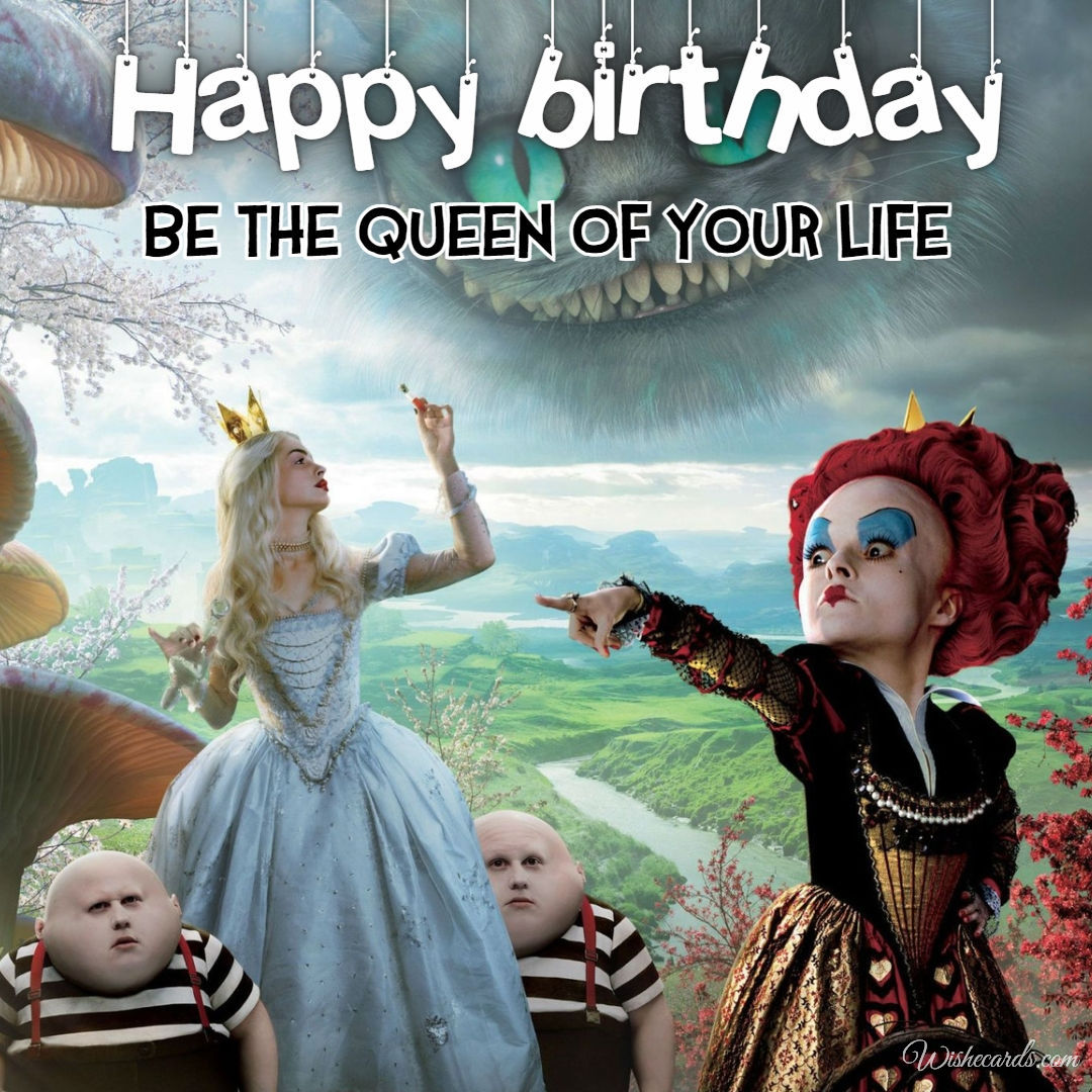 Alice in Wonderland Happy Birthday Image