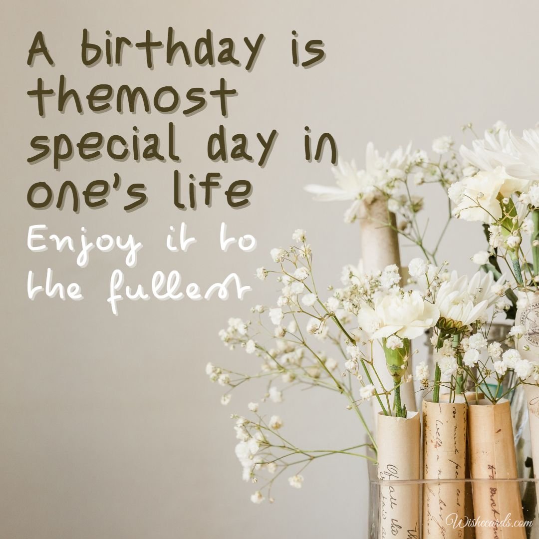 Beautiful Birthday Card with Delicate Flowers