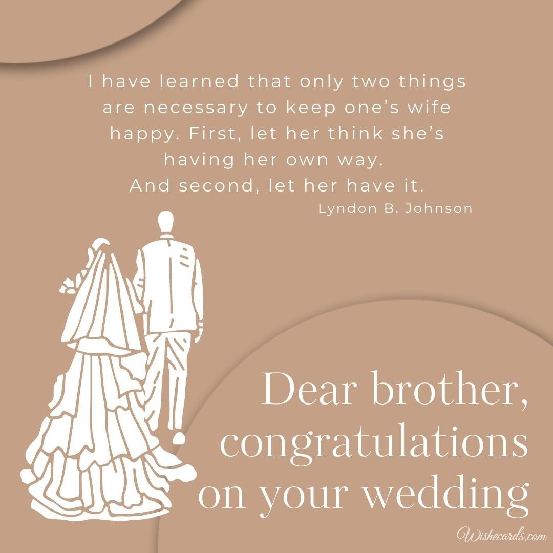 Beautiful Wedding Ecard For Brother With Text