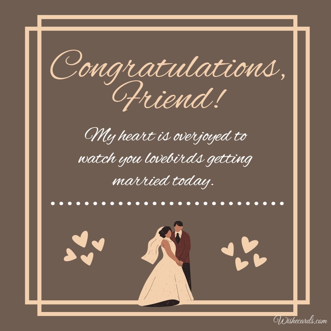 Beautiful Wedding Ecard For Friend With Text