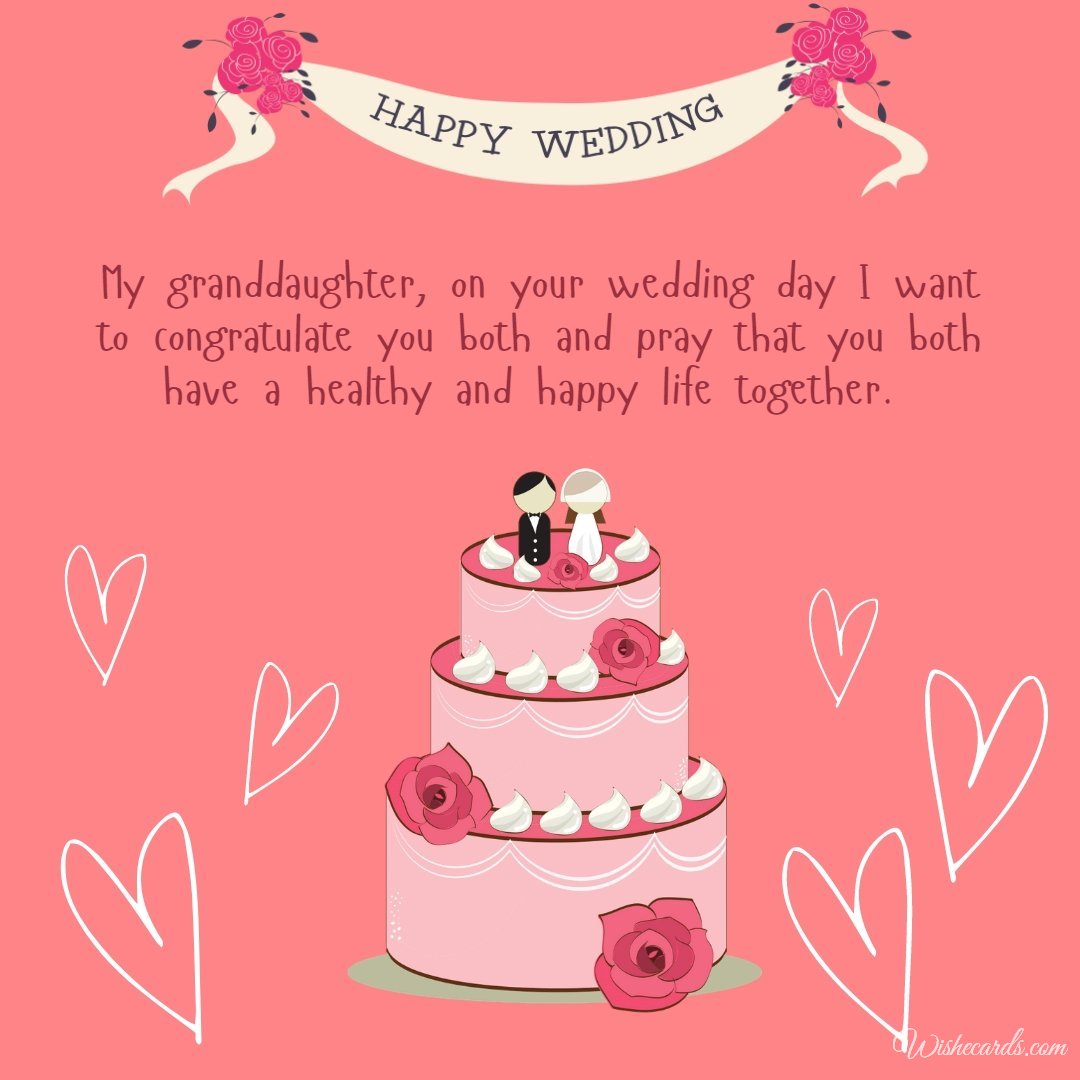 Beautiful Wedding Ecard For Granddaughter With Text