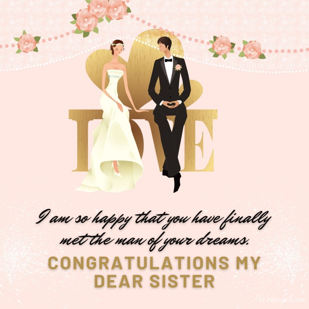Beautiful Wedding Image For Sister With Text