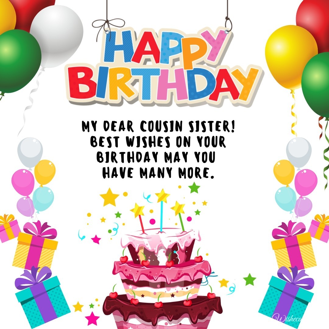 Birthday Card for a Cousin Sister