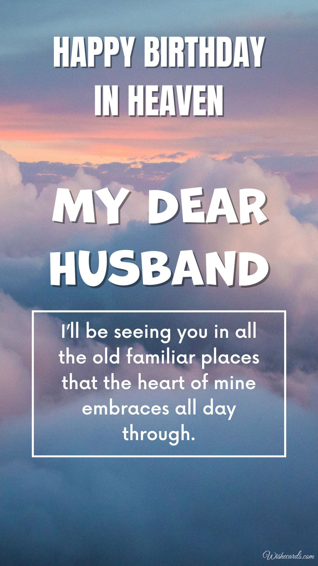 Birthday Card for Husband in Heaven