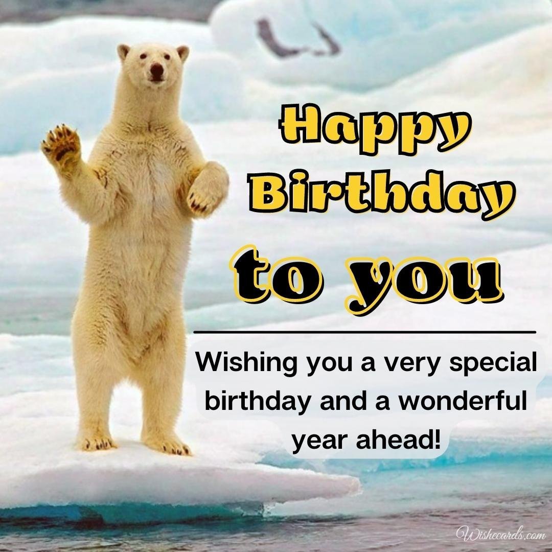Birthday Card with Bear