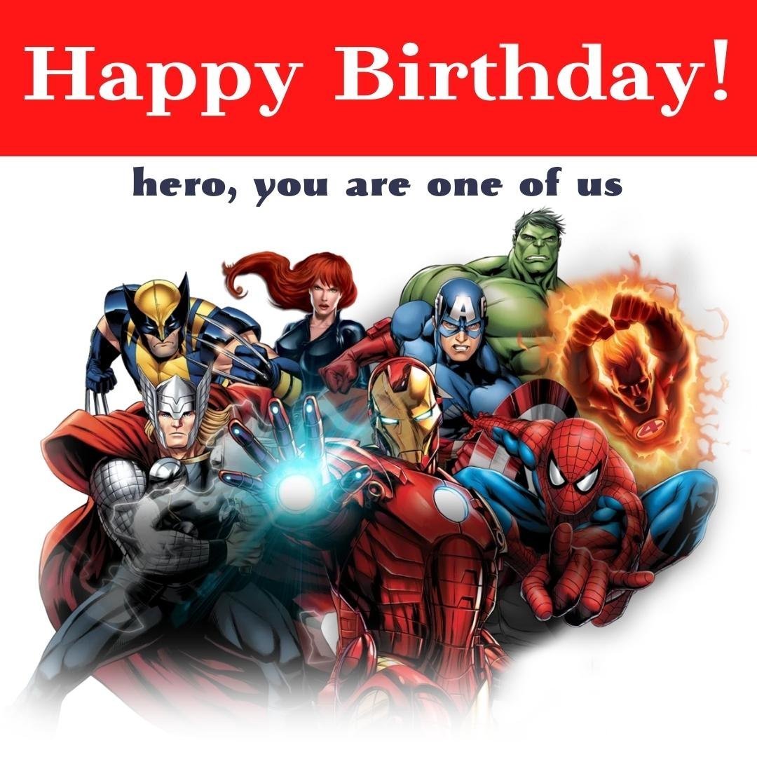 Birthday Card with Marvel