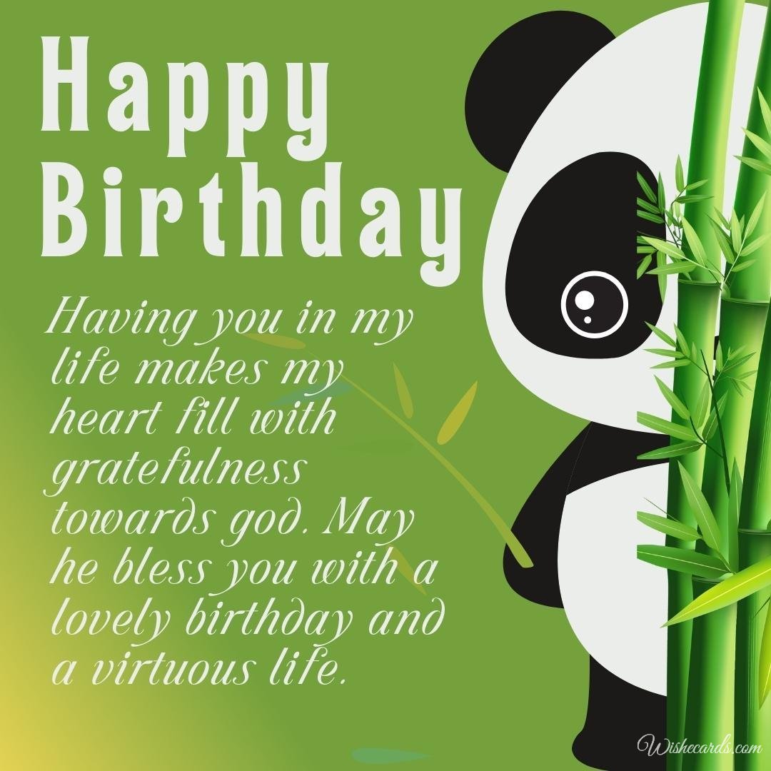 Birthday Card With Panda