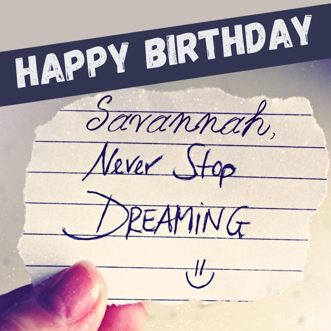 Birthday Ecard For Savannah