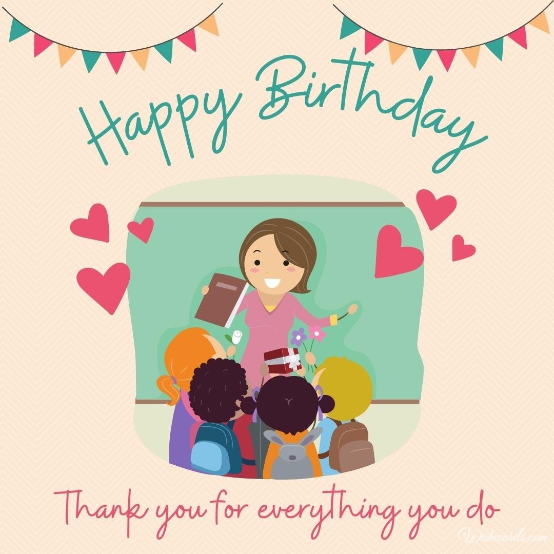 Birthday Ecard To Educator