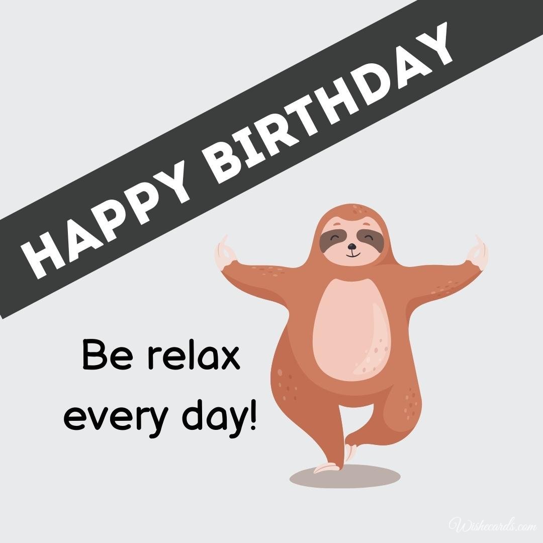 Birthday Ecard With Sloth