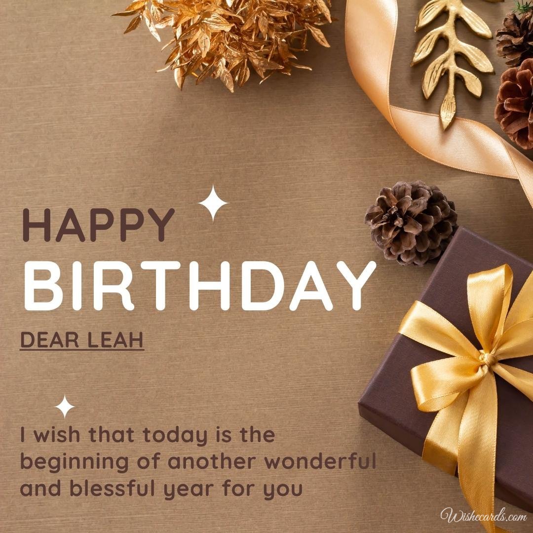Birthday Greeting Ecard For Leah