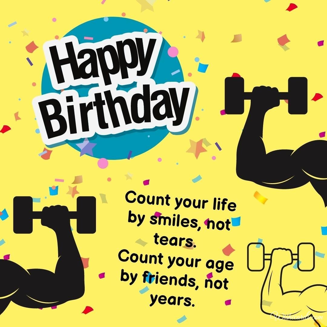 Happy Birthday Cards for Bodybuilder with Wishes