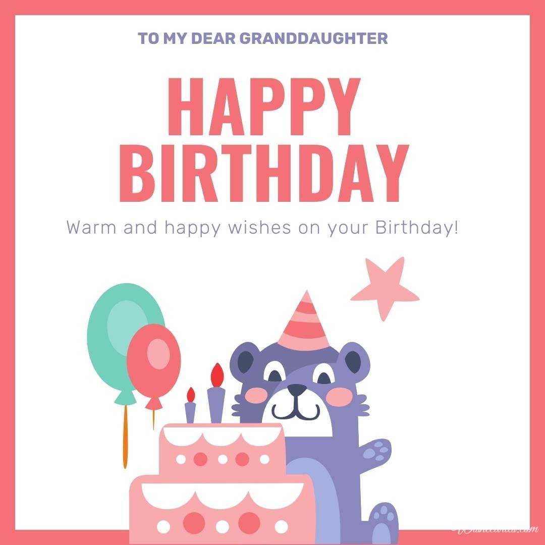 Birthday Wish Card for Great Granddaughter