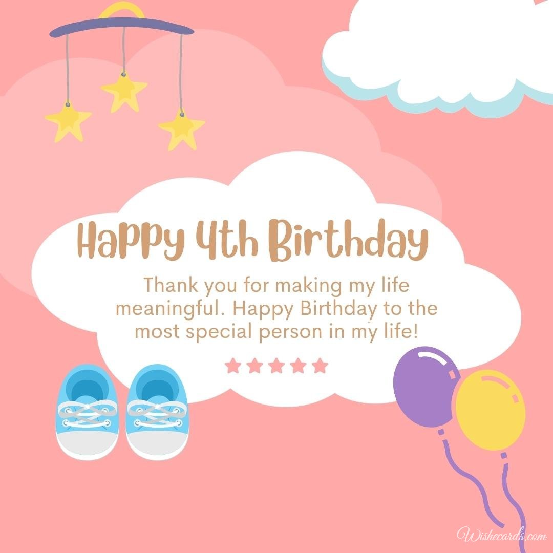 Birthday Wish Ecard for Grandson on 4th Birthday