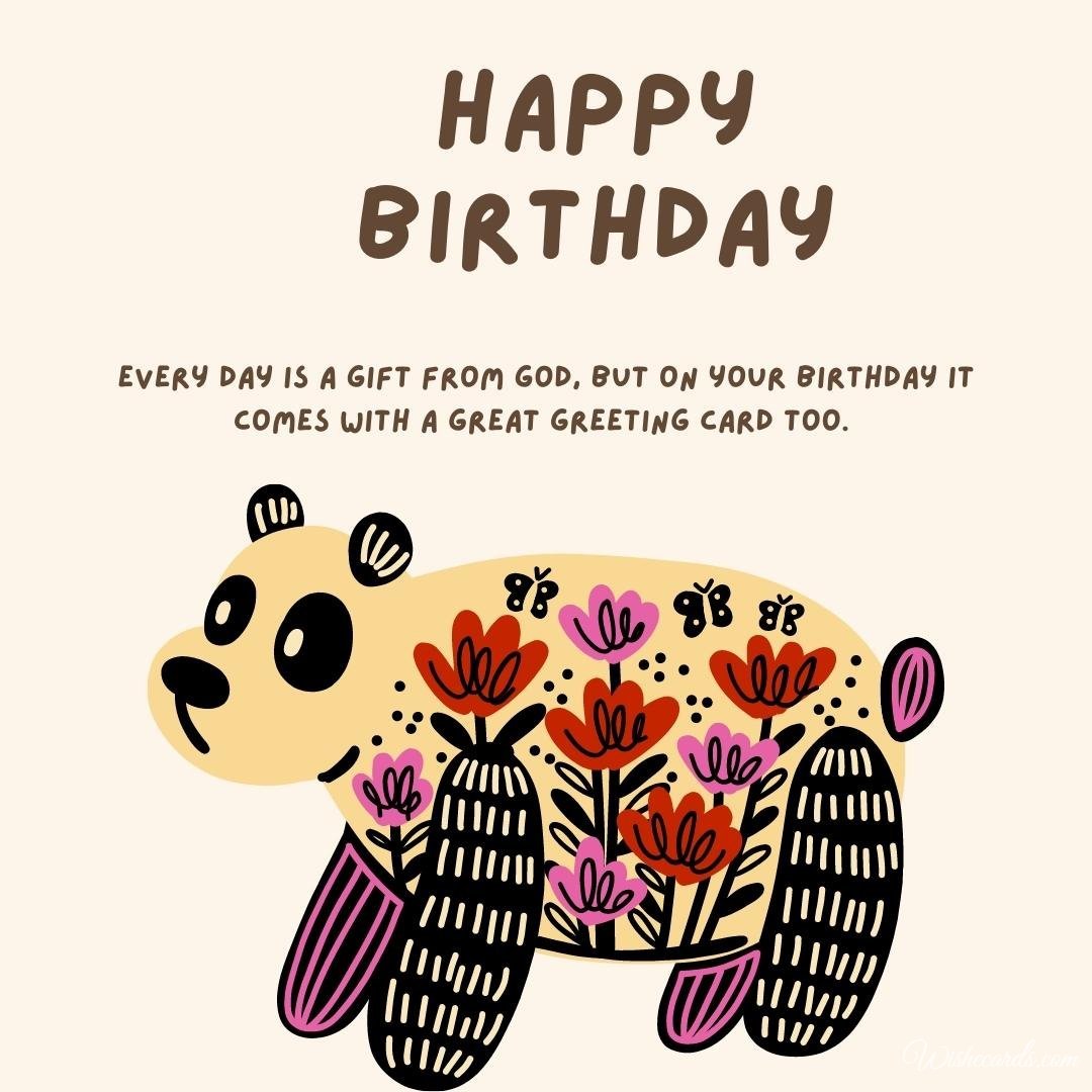 Birthday Wish Ecard With Panda