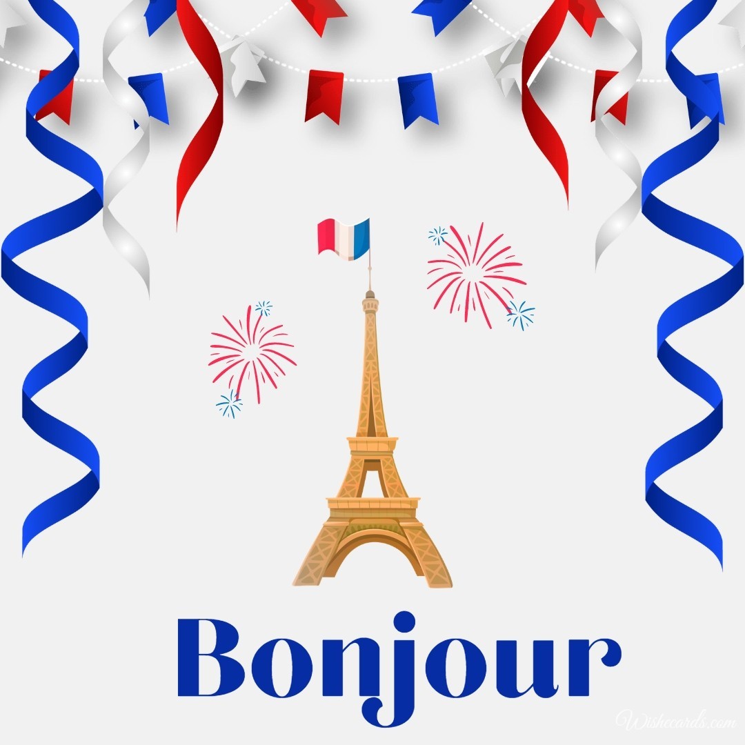 Bonjour Card Without Text