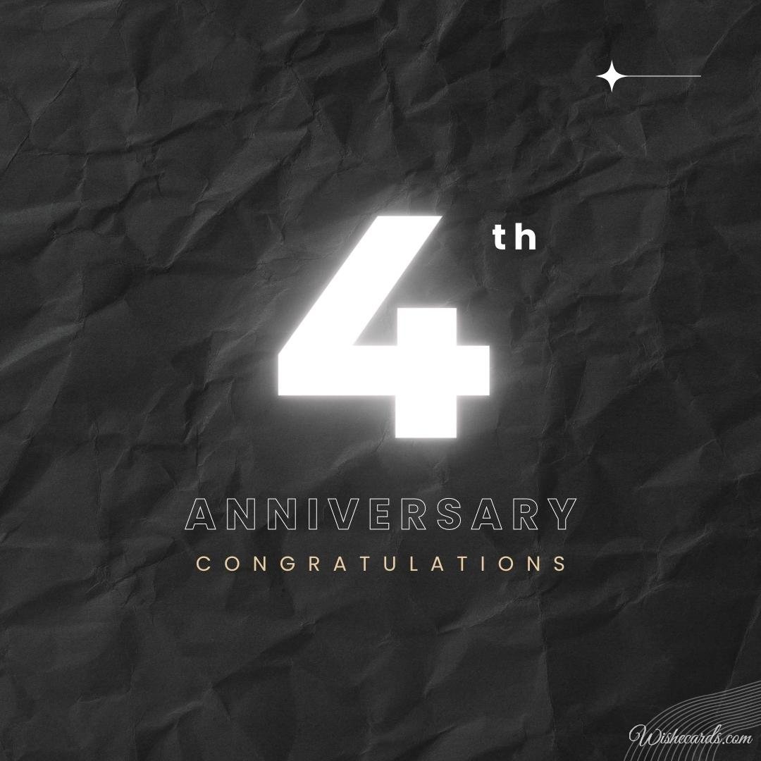Cool 4th Anniversary Ecard with Text