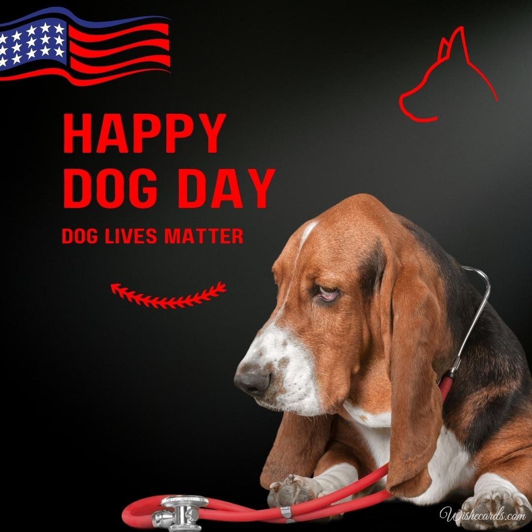 Cool National Dog Day Ecard With Text