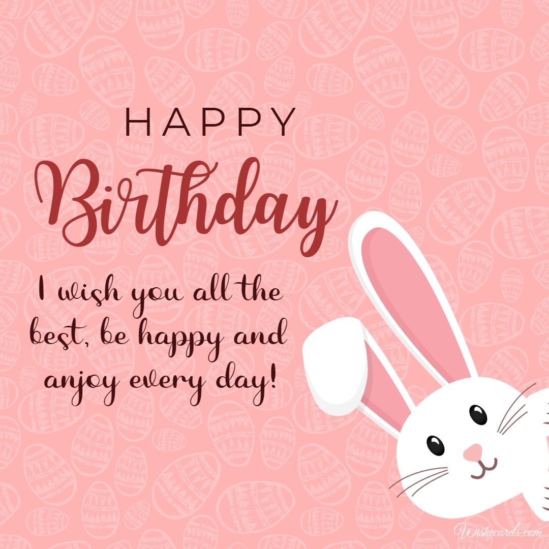 Cute Bunny Birthday Card