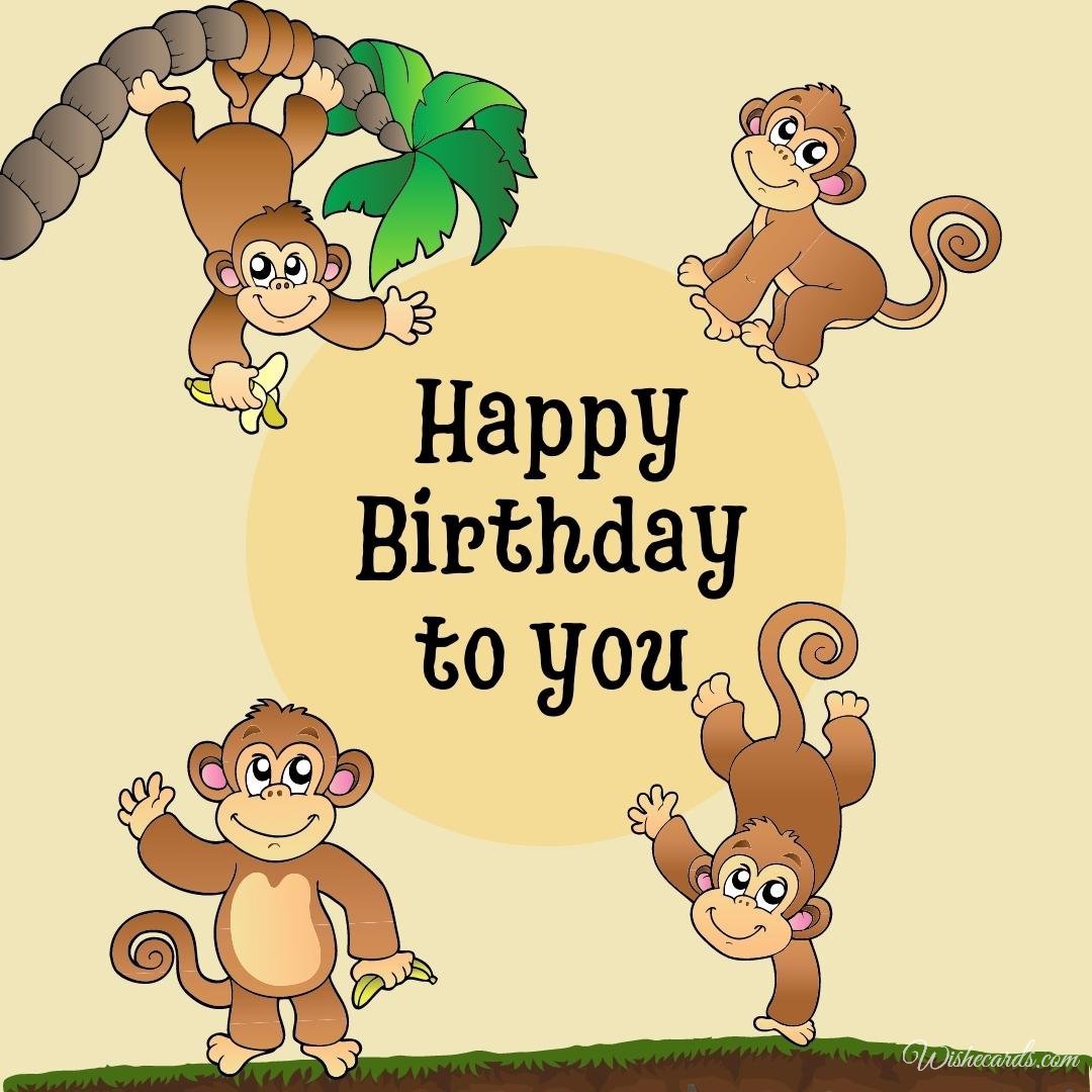 Free Birthday Ecard With Monkey