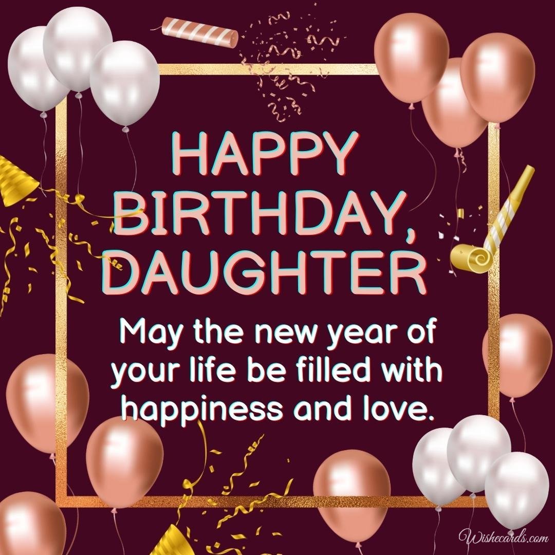 Beautiful Birthday Greeting Card for Daughter