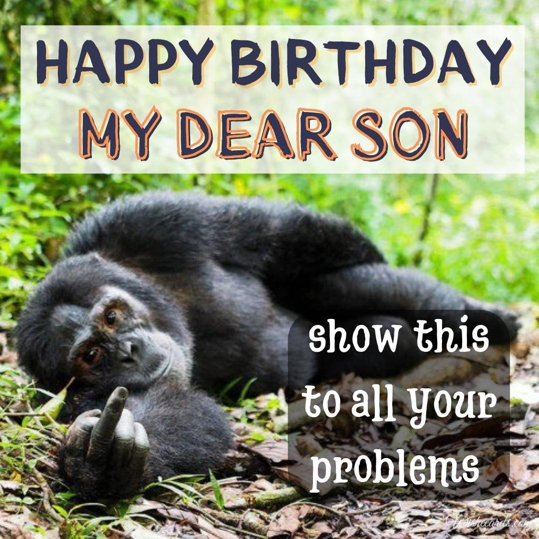 Beautiful Funny Birthday Card for Son
