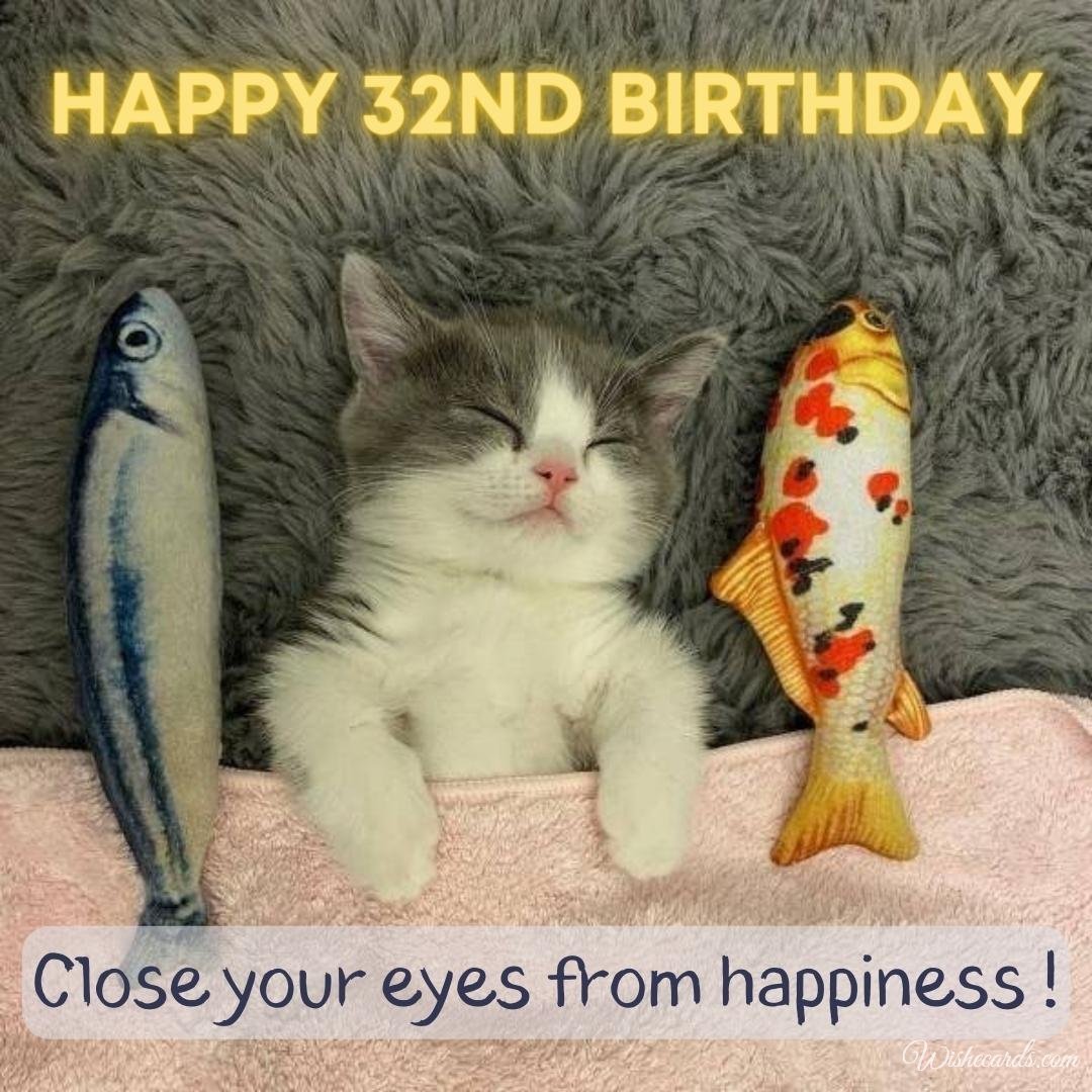 Funny 32nd Birthday Wish Ecard