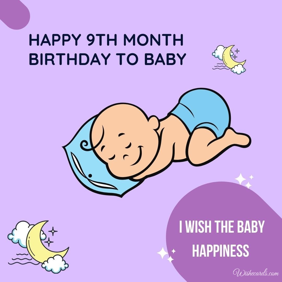 Funny 9th Month Birthday Wish Ecard