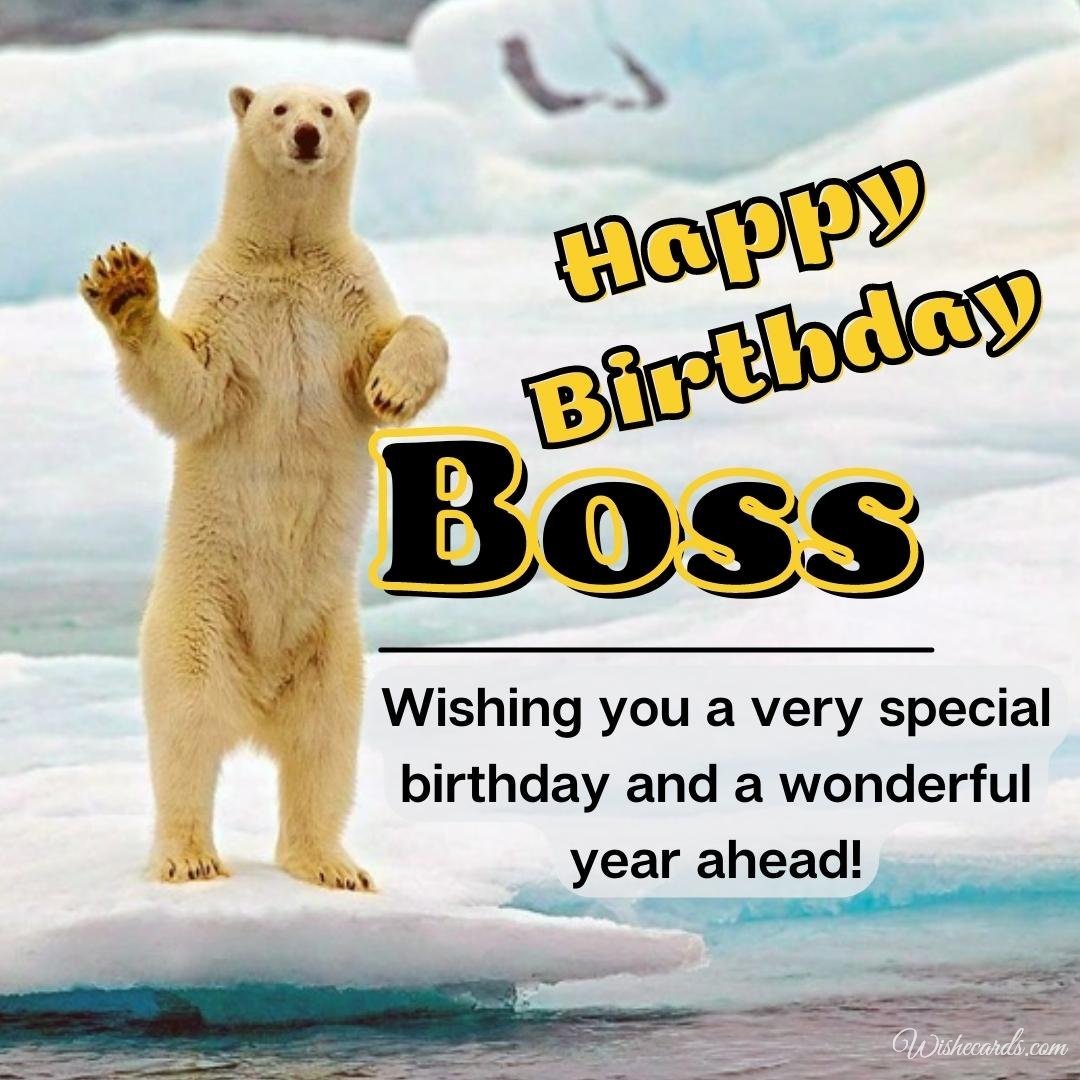 Funny Happy Birthday Card for Boss