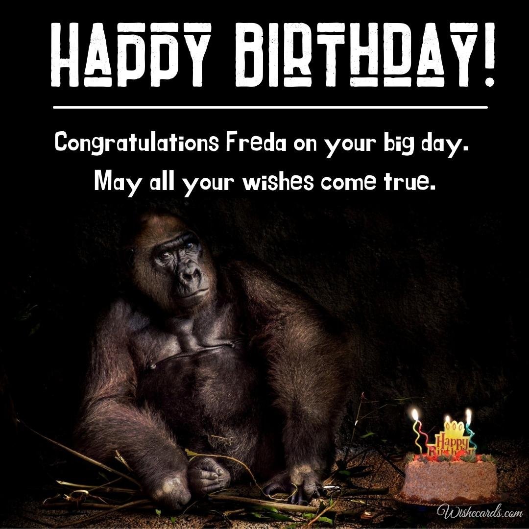 Funny Happy Birthday Ecard for Freda
