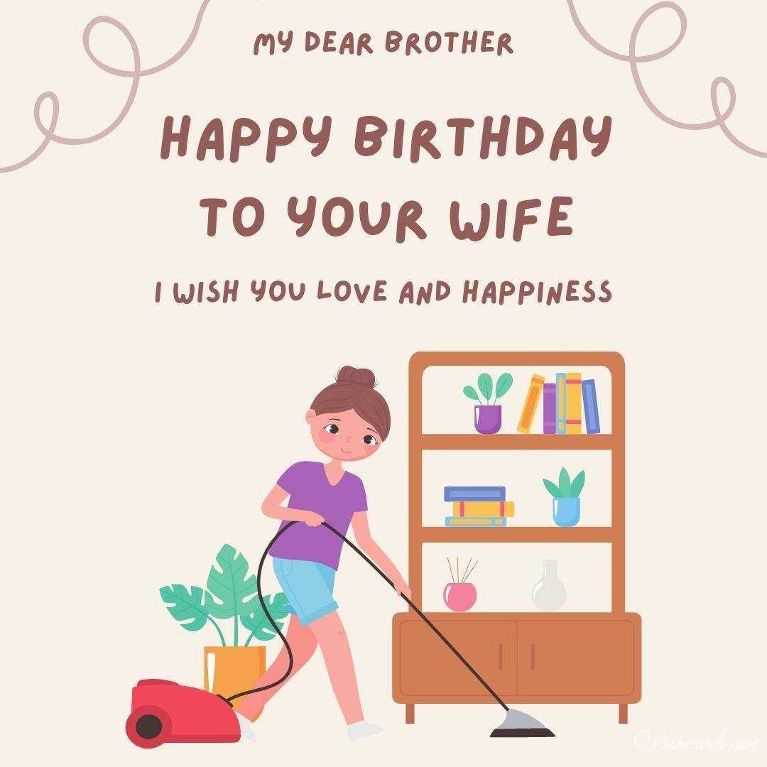 Funny Wife Birthday Ecard For Brother