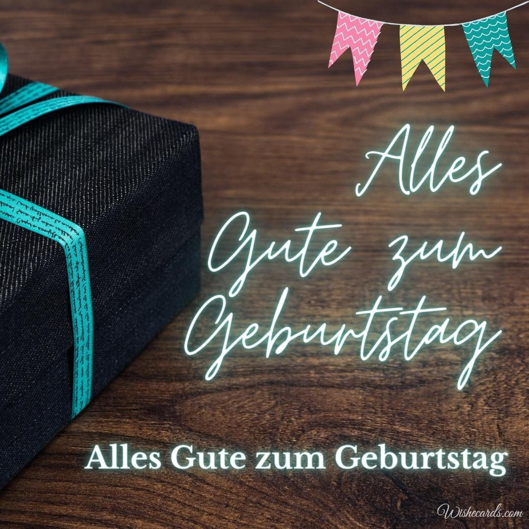 German Happy Birthday Greeting Ecard