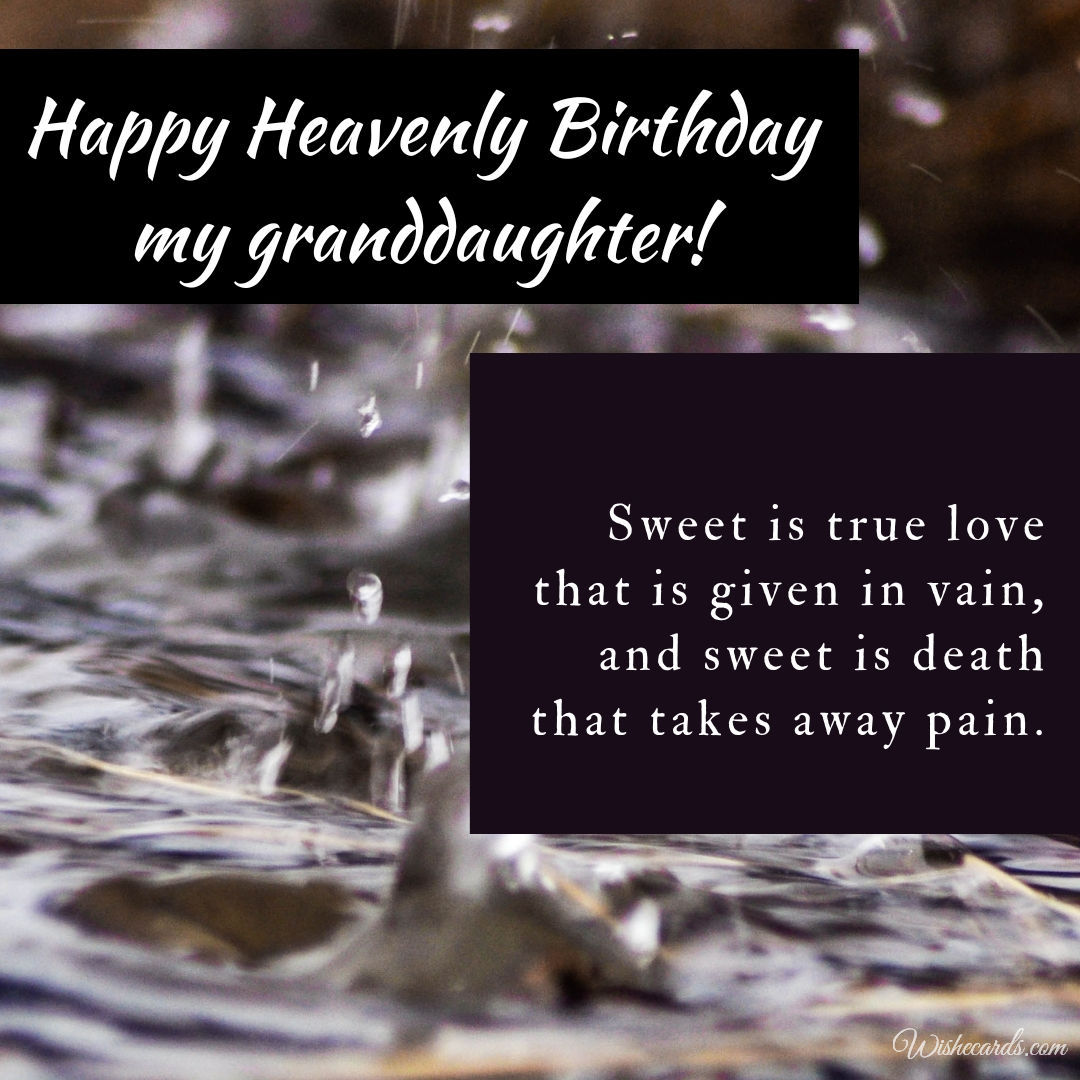 Happy Birthday Cards for Granddaughter in Heaven