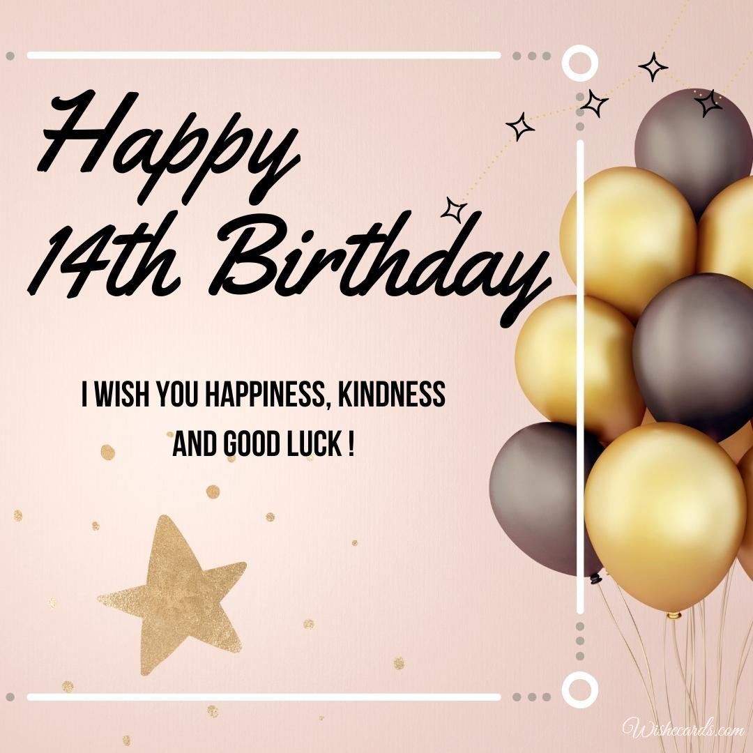 Happy 14th Birthday Card