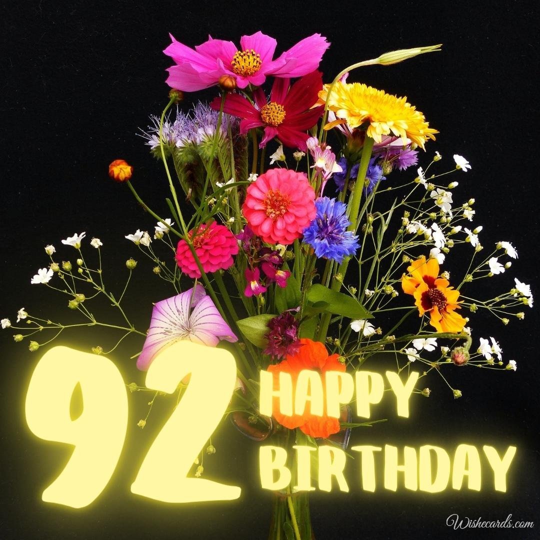 Happy 92Nd Birthday Card