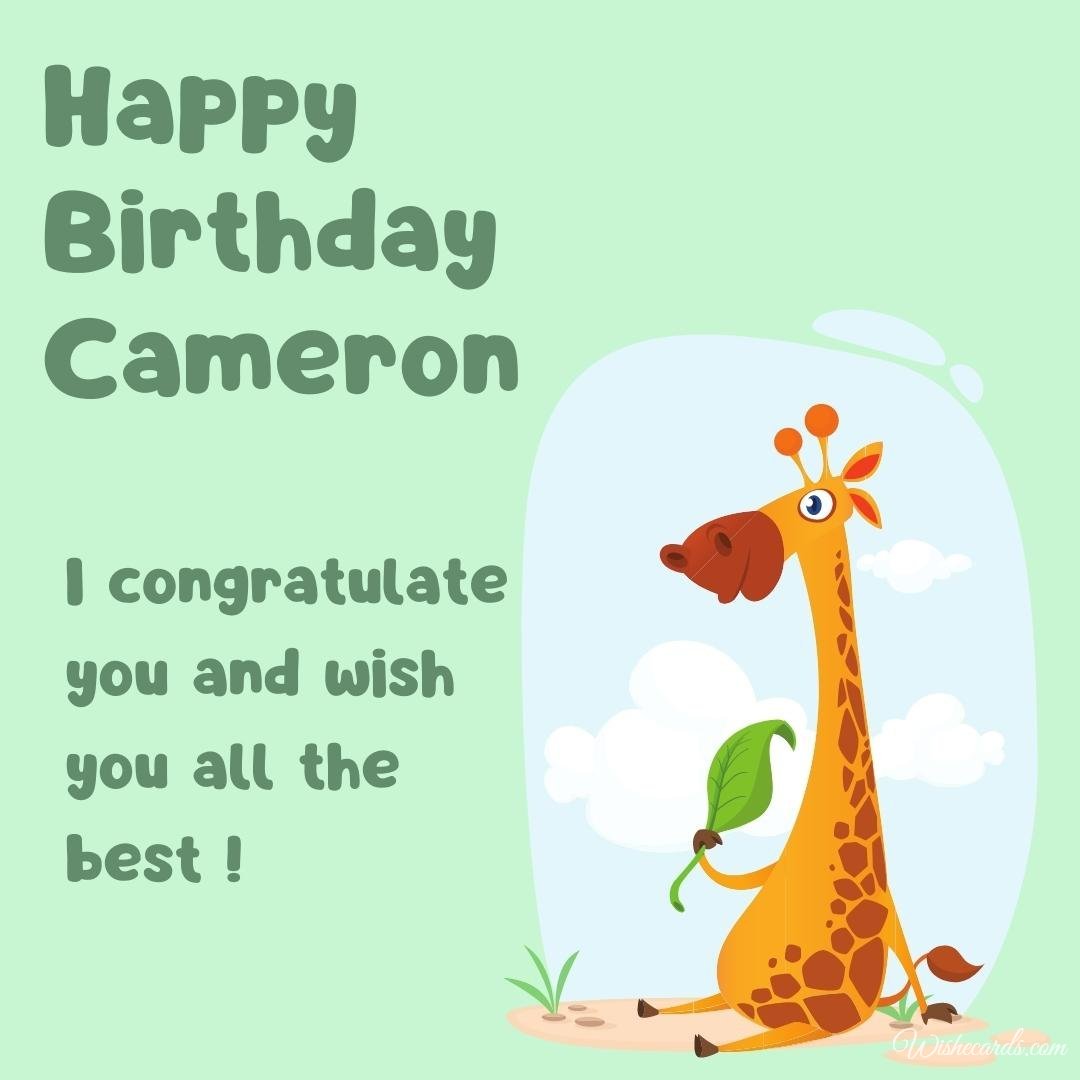Happy Bday Ecard for Cameron