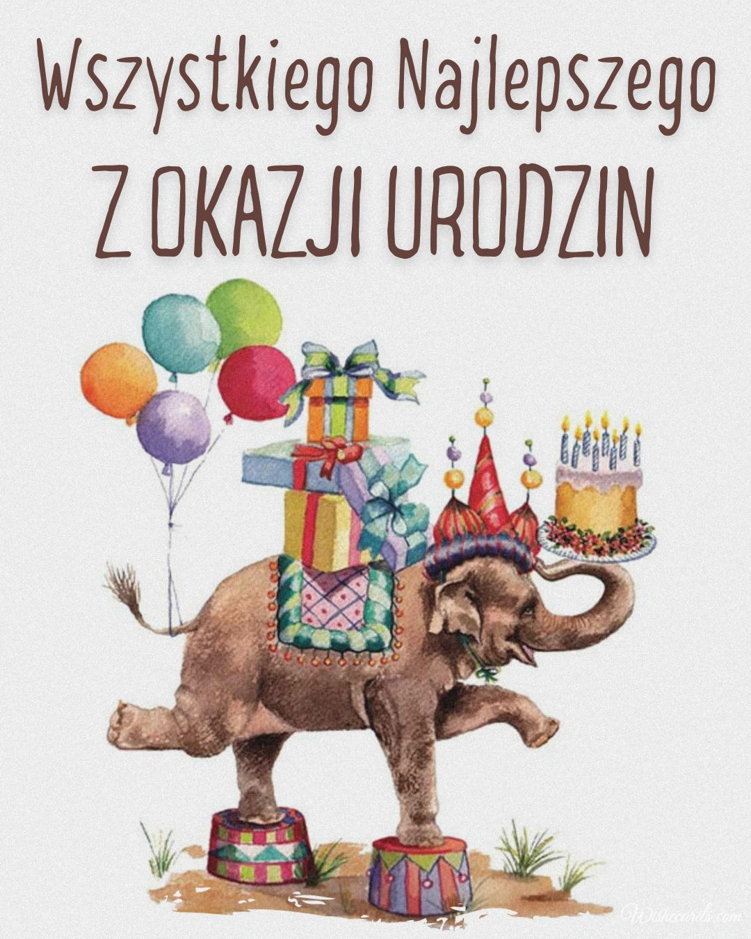 Happy Birthday Card in Polish