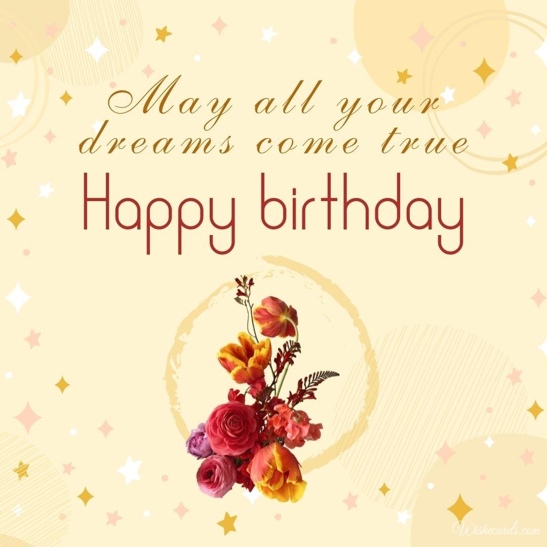 Happy Birthday Card with Ordinary Flowers