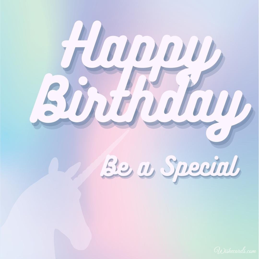 Happy Birthday Card with Unicorn