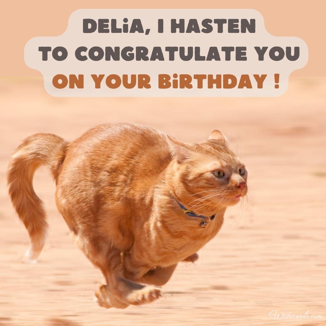 Happy Birthday Ecard for Delia