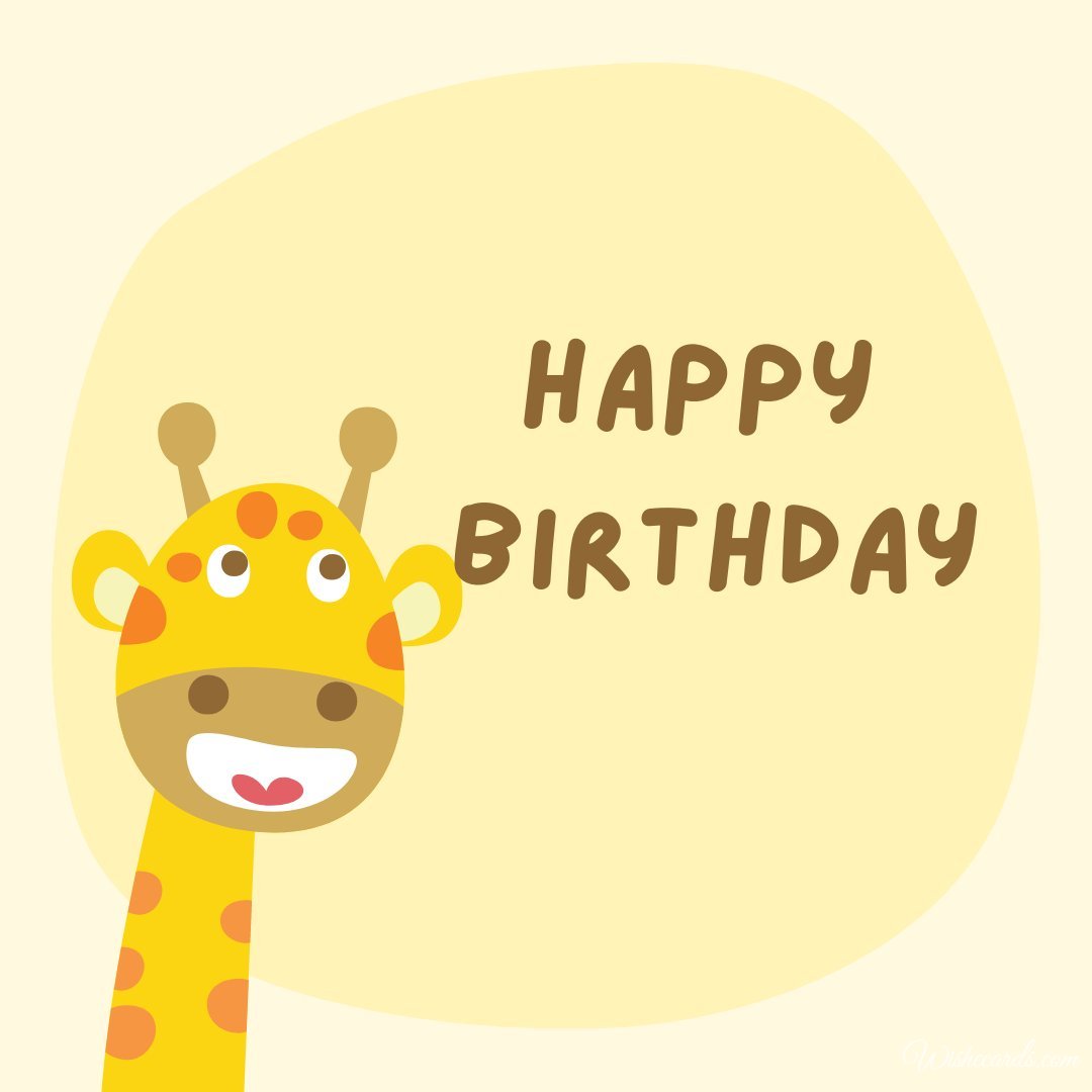 Happy Birthday Ecard with Giraffe